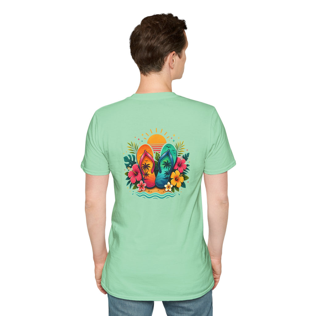 Floral Surf Chest Print T-Shirt — Cute Beach Gift for Women Graphic Tee