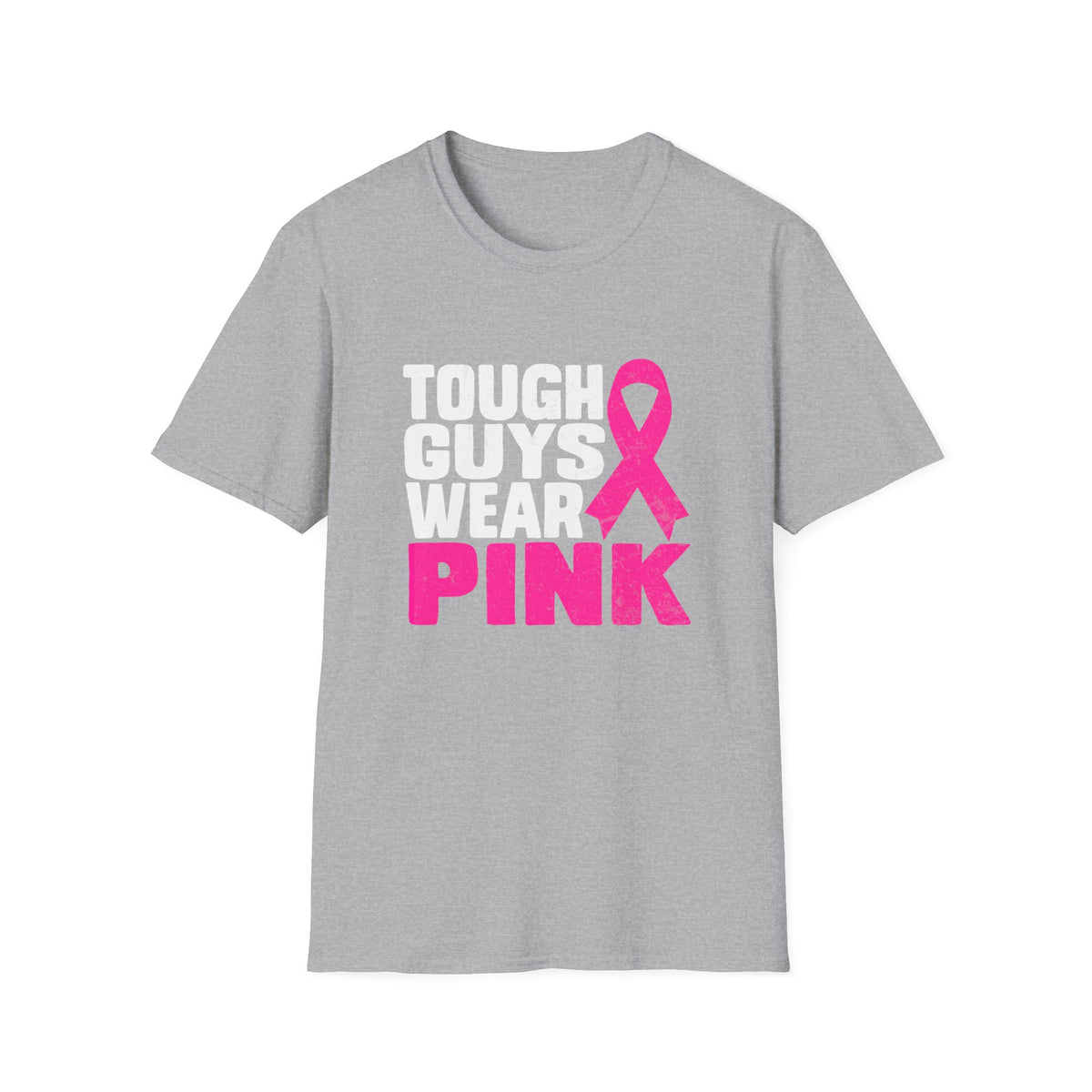 Tough Guys Wear Pink Breast Cancer Awareness T-Shirt Graphic Tee