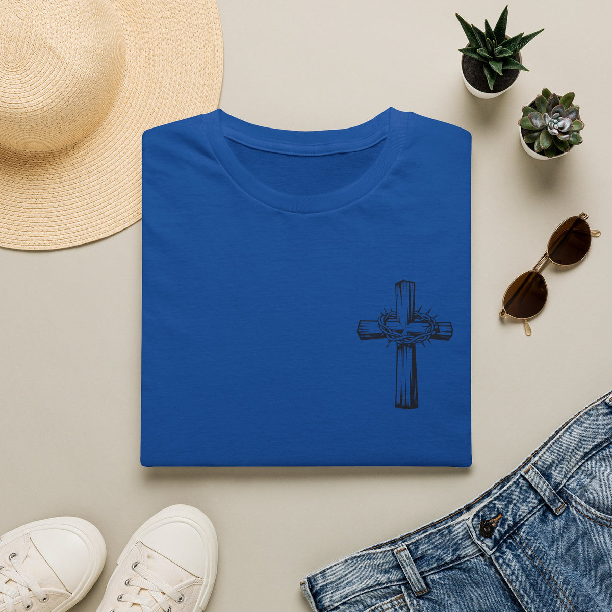 Cross with Crown of Thorns T-Shirt — Christian Faith Tee