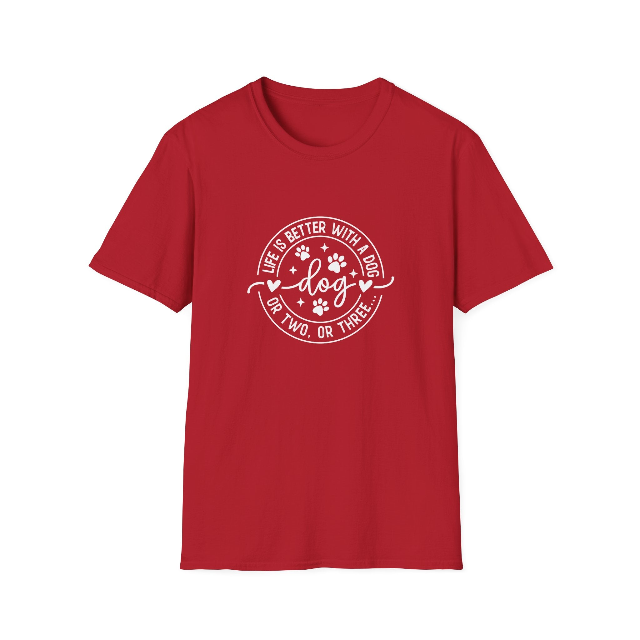 Life Is Better With a Dog T-Shirt — Funny Dog Lover Gift for Women Paw Print Tee