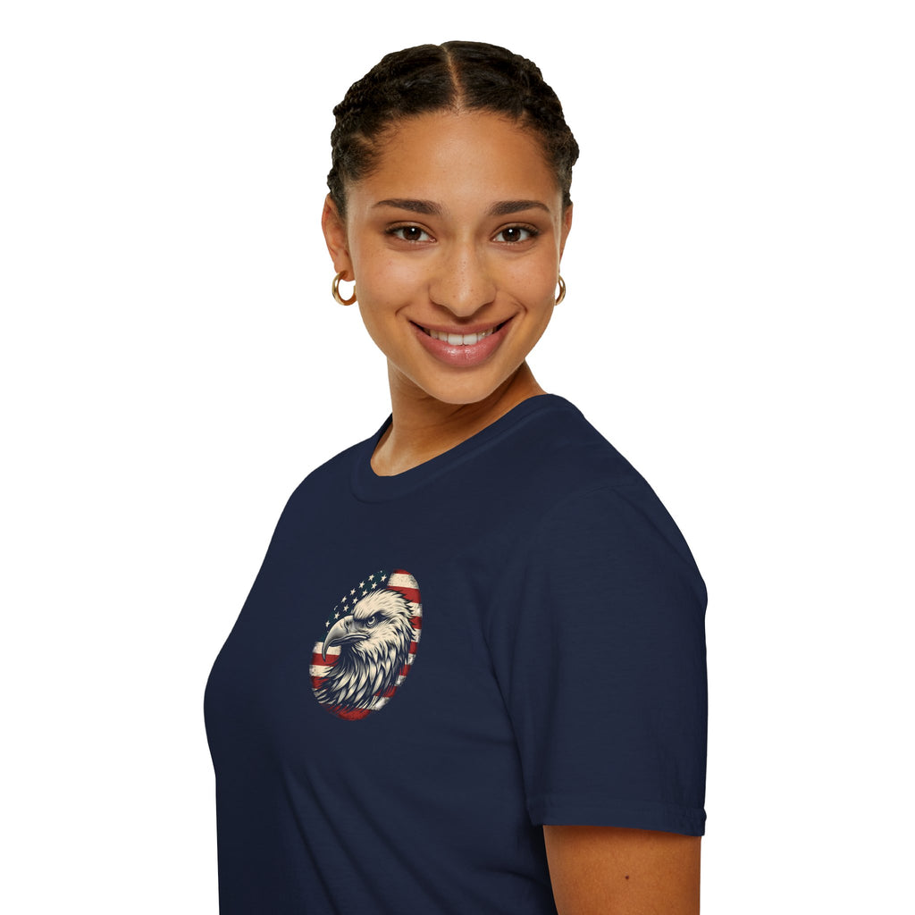 Patriotic Bald Eagle T-Shirt — American Flag Gift for Him Fourth of July Graphic Tee