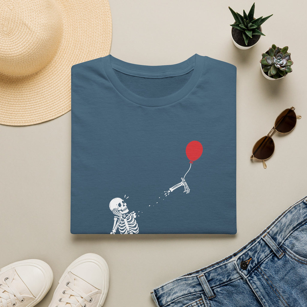Funny Skeleton Balloon T-Shirt, Well Shit Graphic Tee