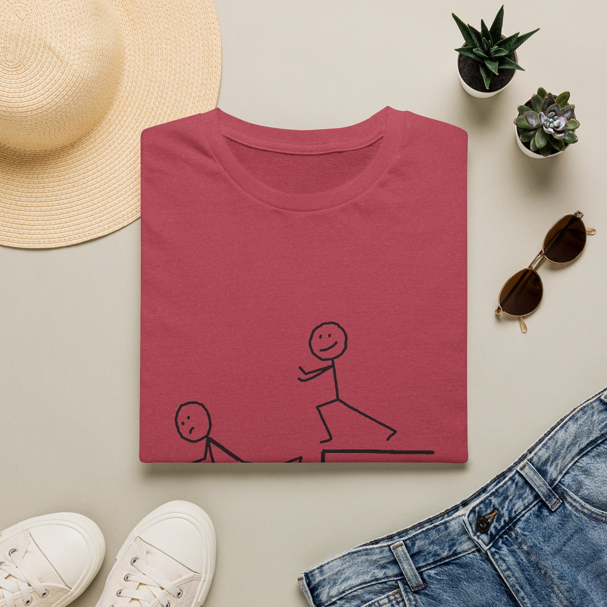 T-Shirt — "Some People Just Need a Pat on the Back" Stick Figure Humor Tee