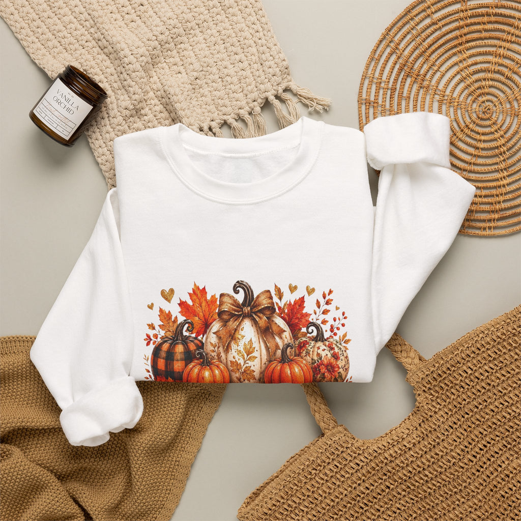 Thanksgiving Pumpkin Crewneck Sweatshirt — Happy Thanksgiving Harvest Design