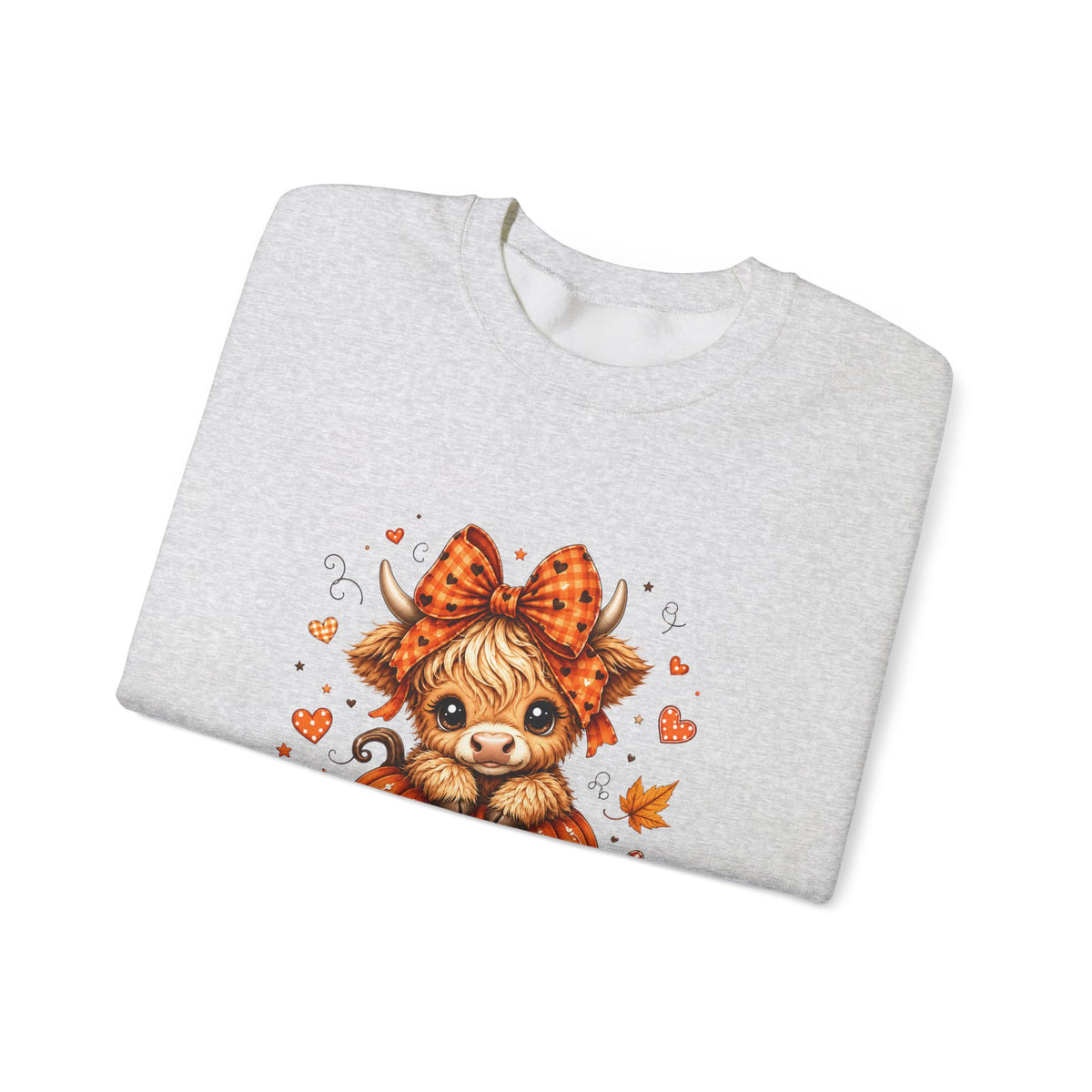 Cute Highland Cow Pumpkin Halloween Sweatshirt