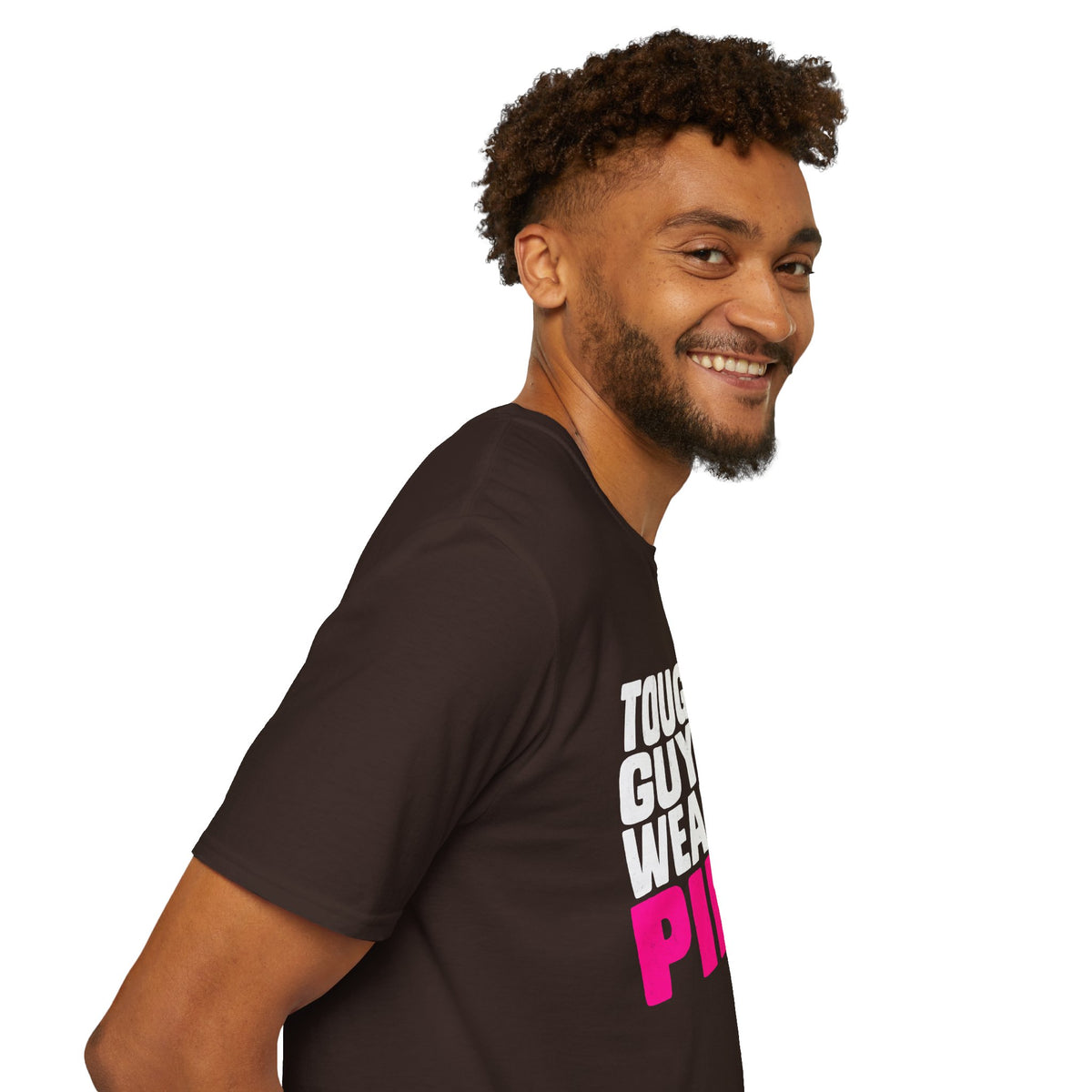 Tough Guys Wear Pink Breast Cancer Awareness T-Shirt Graphic Tee