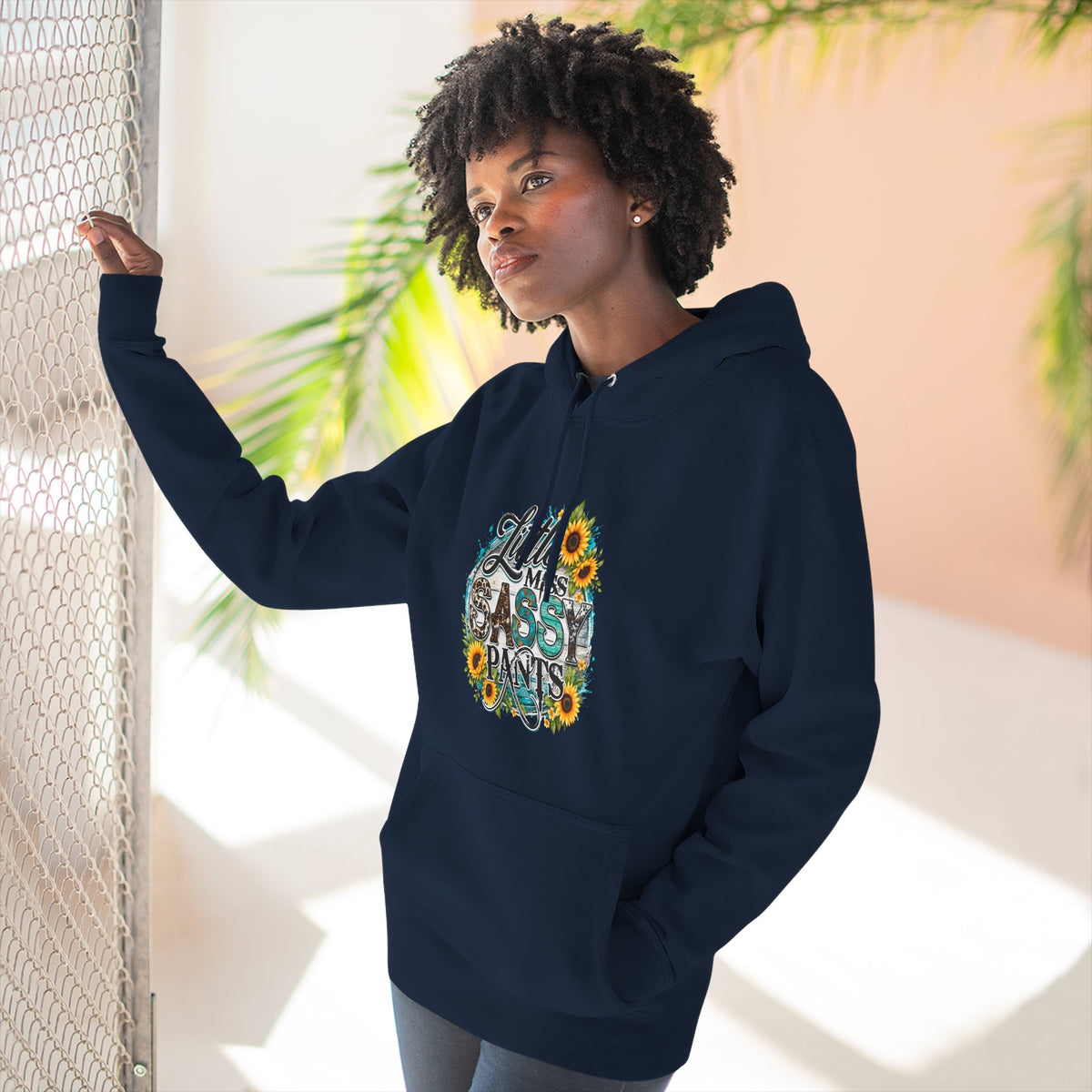 Little Miss Sassy Pants Hoodie Floral Graphic Pullover Sweatshirt