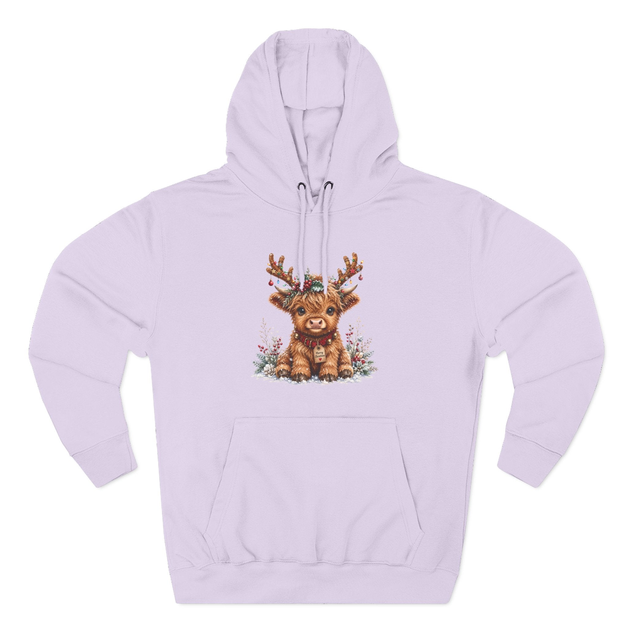 Cute Reindeer Fleece Hoodie - Christmas Woodland Holiday Sweatshirt