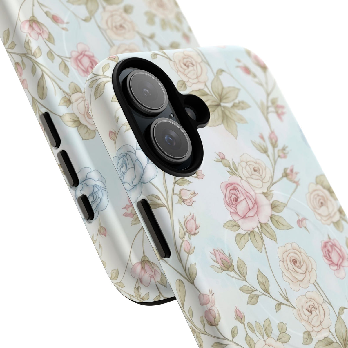 Vintage Floral Rose Magnetic iPhone Case — MagSafe Tough Protective Cover