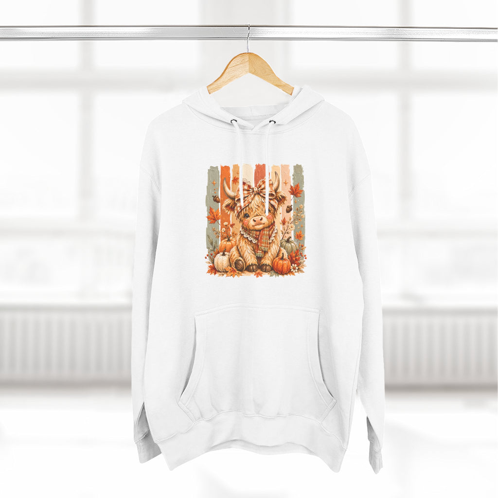 Autumn Pumpkin Cow Hoodie — Cute Fall Gift for Women Cozy Graphic Pullover