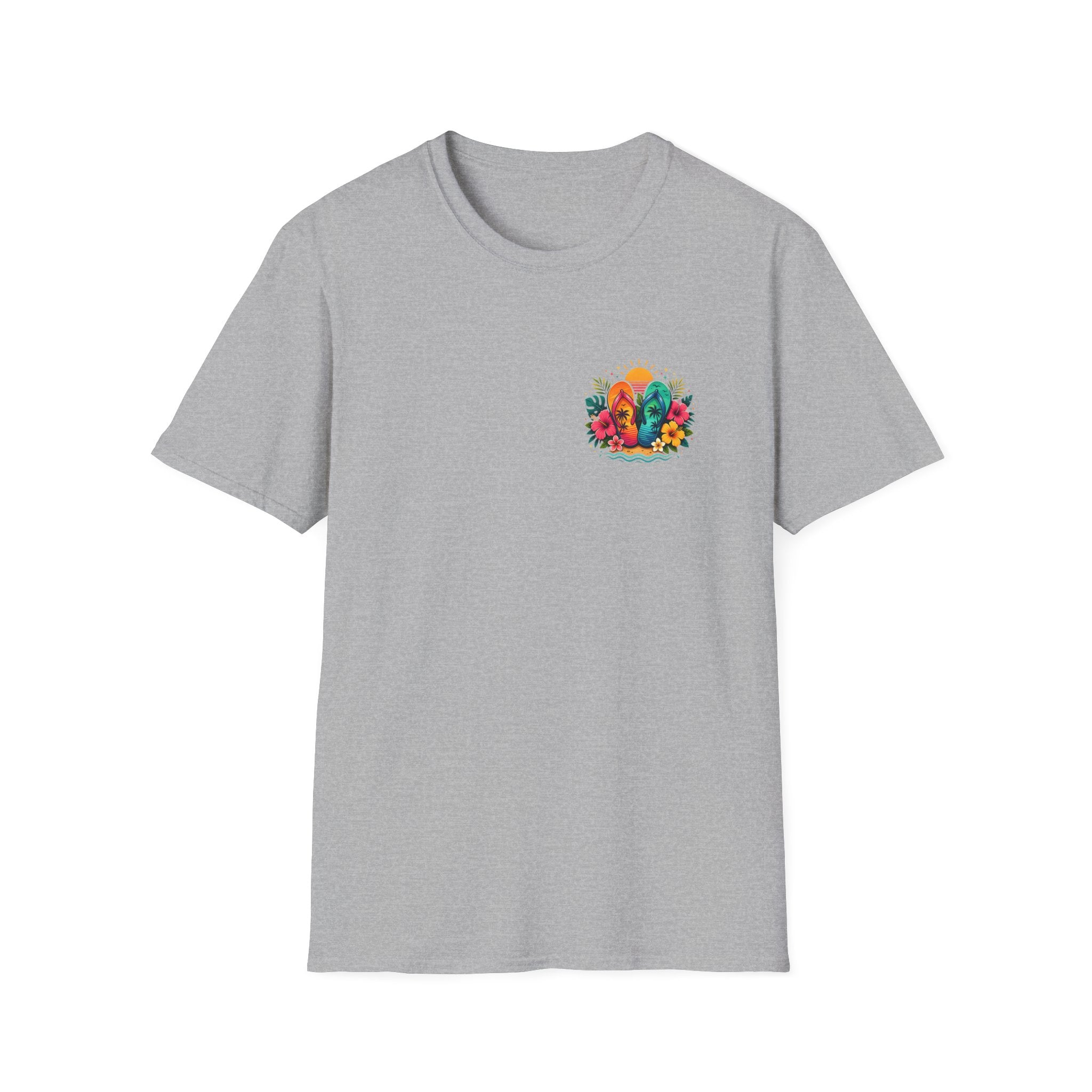 Floral Surf Chest Print T-Shirt — Cute Beach Gift for Women Graphic Tee