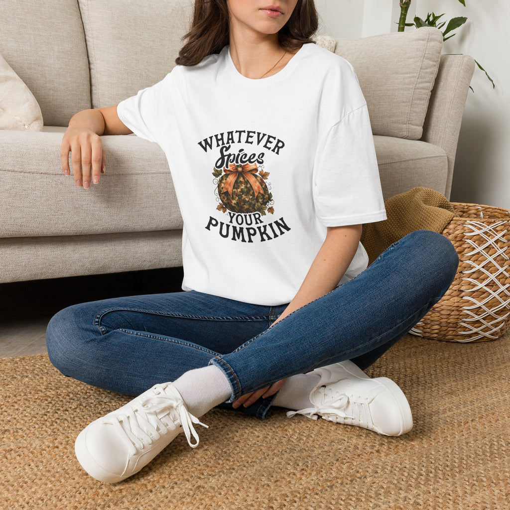 Whatever Spices Your Pumpkin T-Shirt — Funny Fall Gift for Women Pumpkin Spice Tee