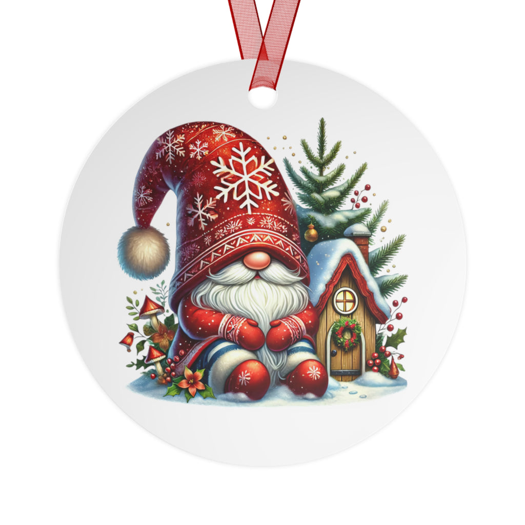 Christmas Gnome Metal Ornament Cute Holiday Tree Decoration