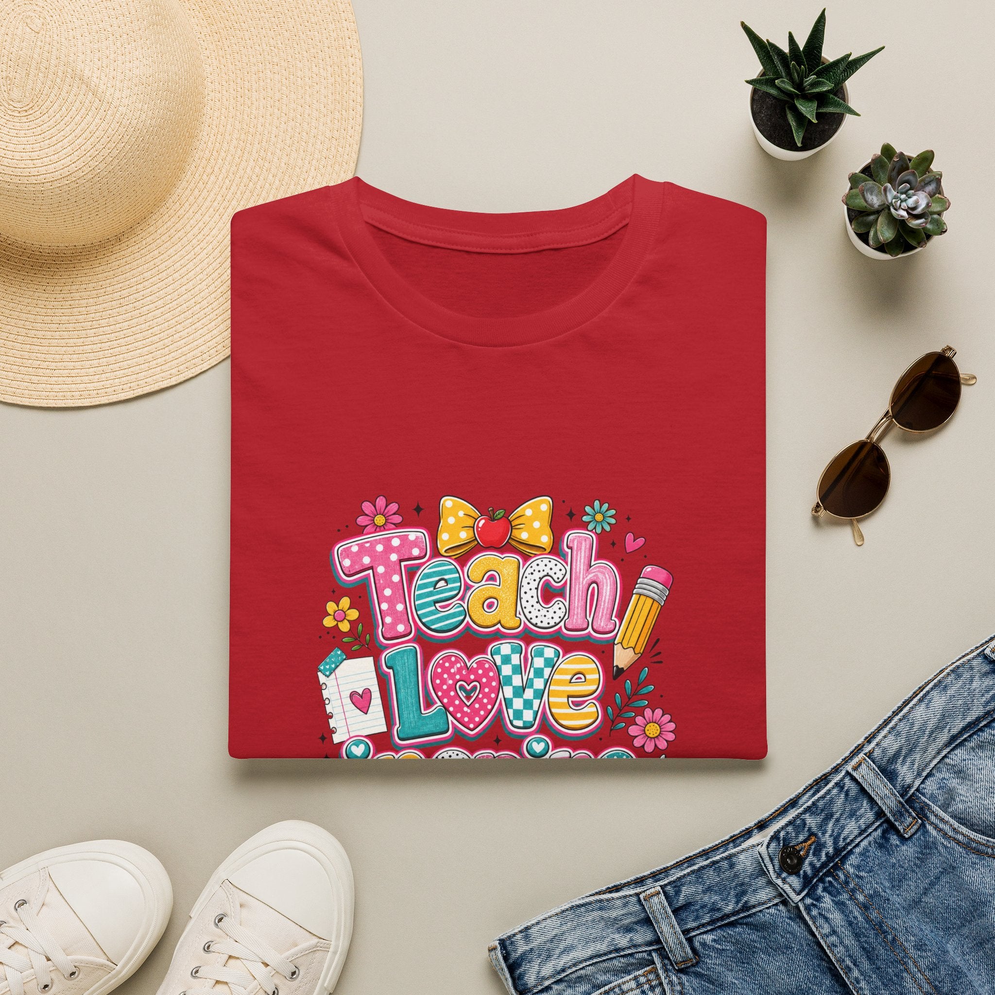 Teach Love Inspire T-Shirt — Cute Colorful Teacher Gift School Appreciation Tee
