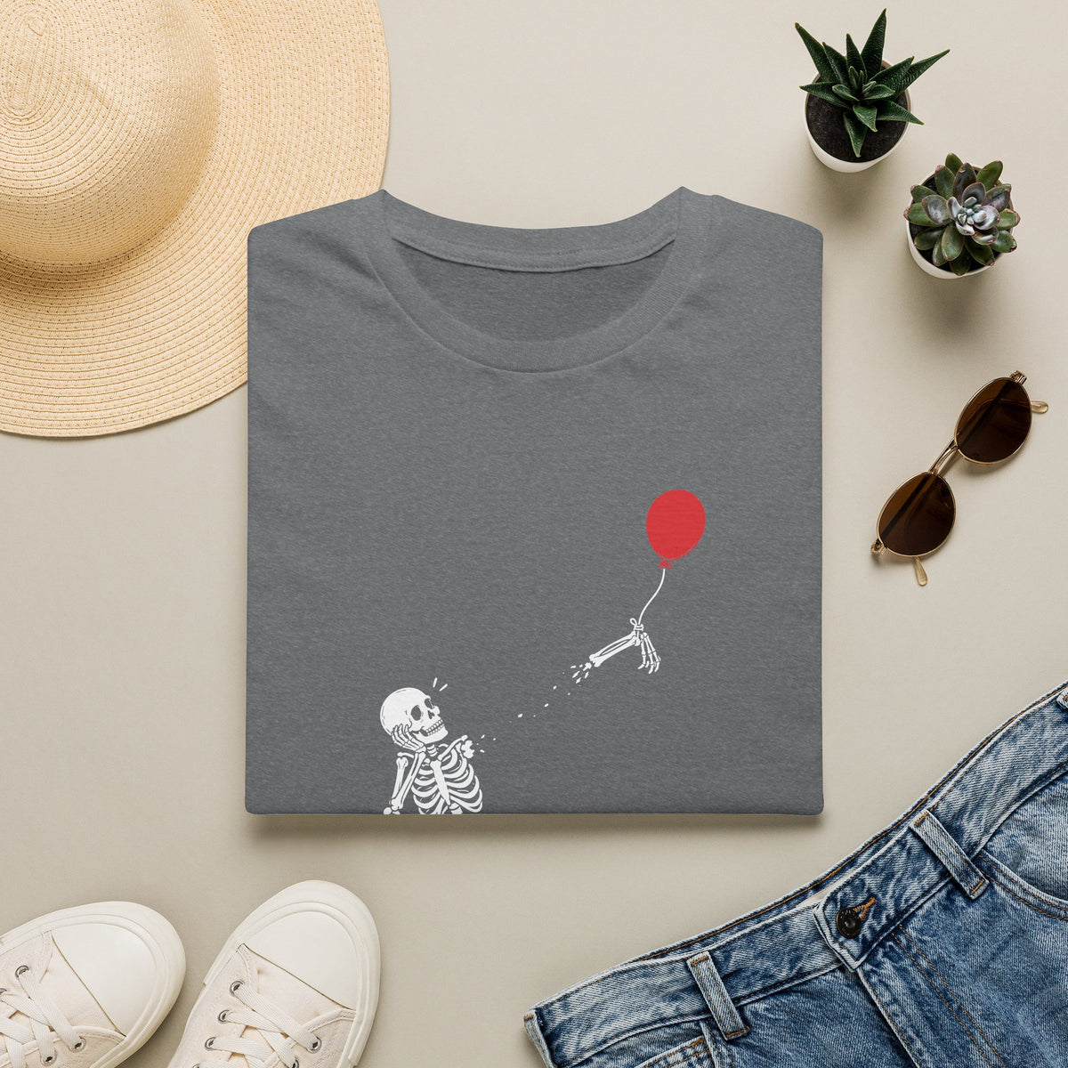 Funny Skeleton Balloon T-Shirt, Well Shit Graphic Tee