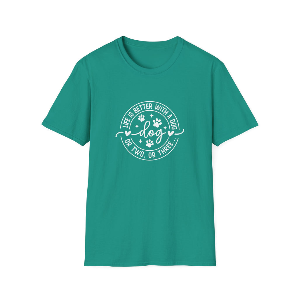 Life Is Better With a Dog T-Shirt — Funny Dog Lover Gift for Women Paw Print Tee