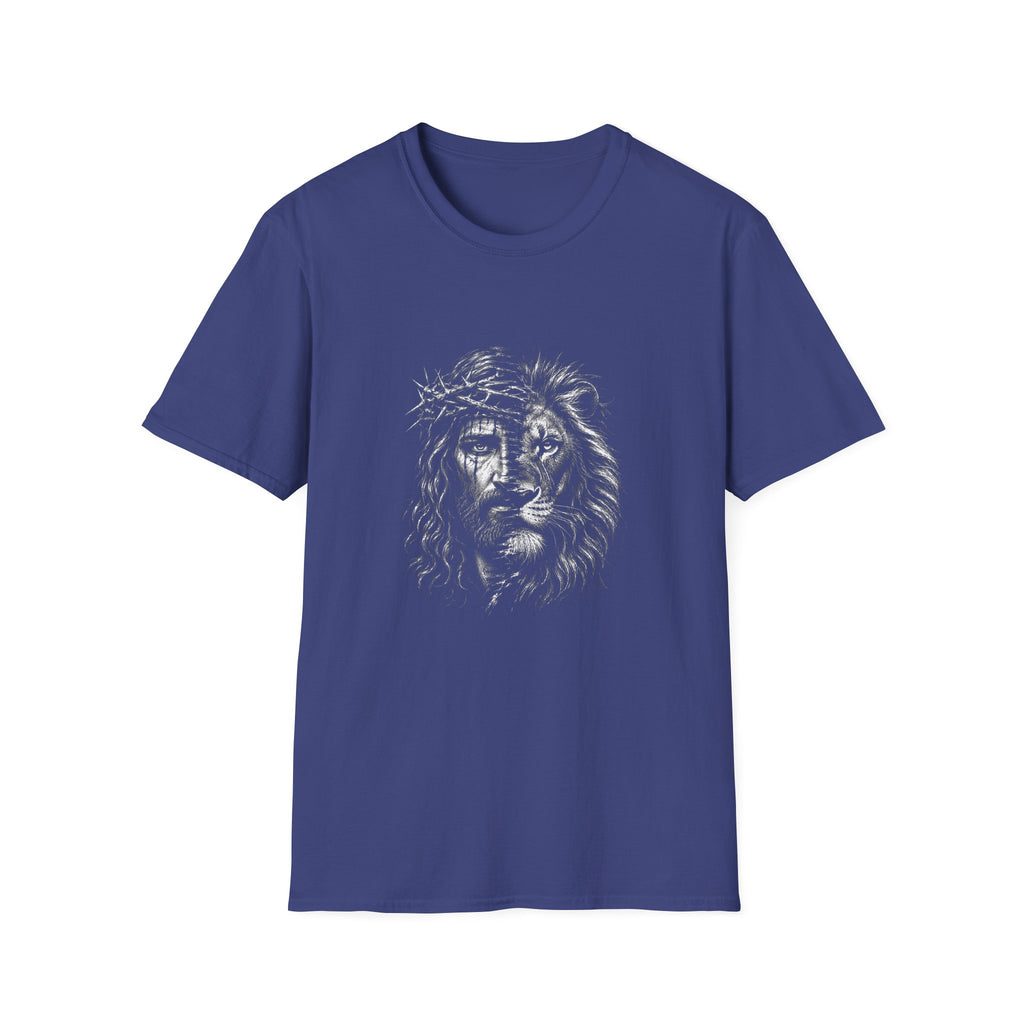 Lion of Judah T-Shirt — Crown of Thorns Half-Face Lion Christian Graphic Tee