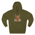 Cute Reindeer Fleece Hoodie - Christmas Woodland Holiday Sweatshirt