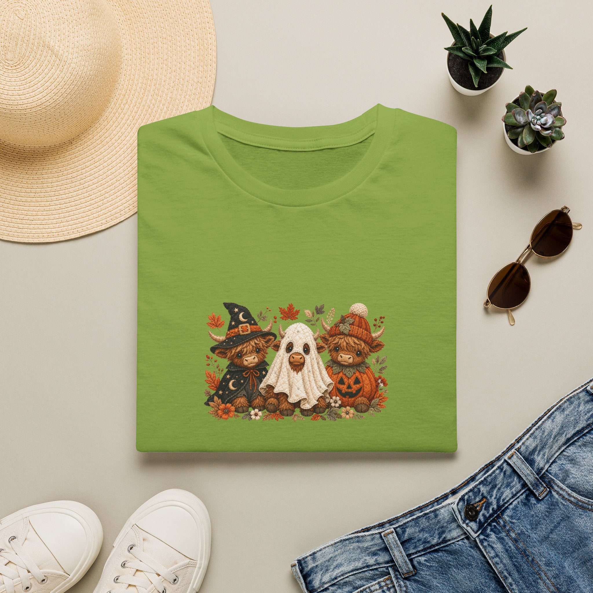 Halloween Cows Trio T-Shirt — Cute Funny Gift for Her Ghost & Pumpkin Fall Tee