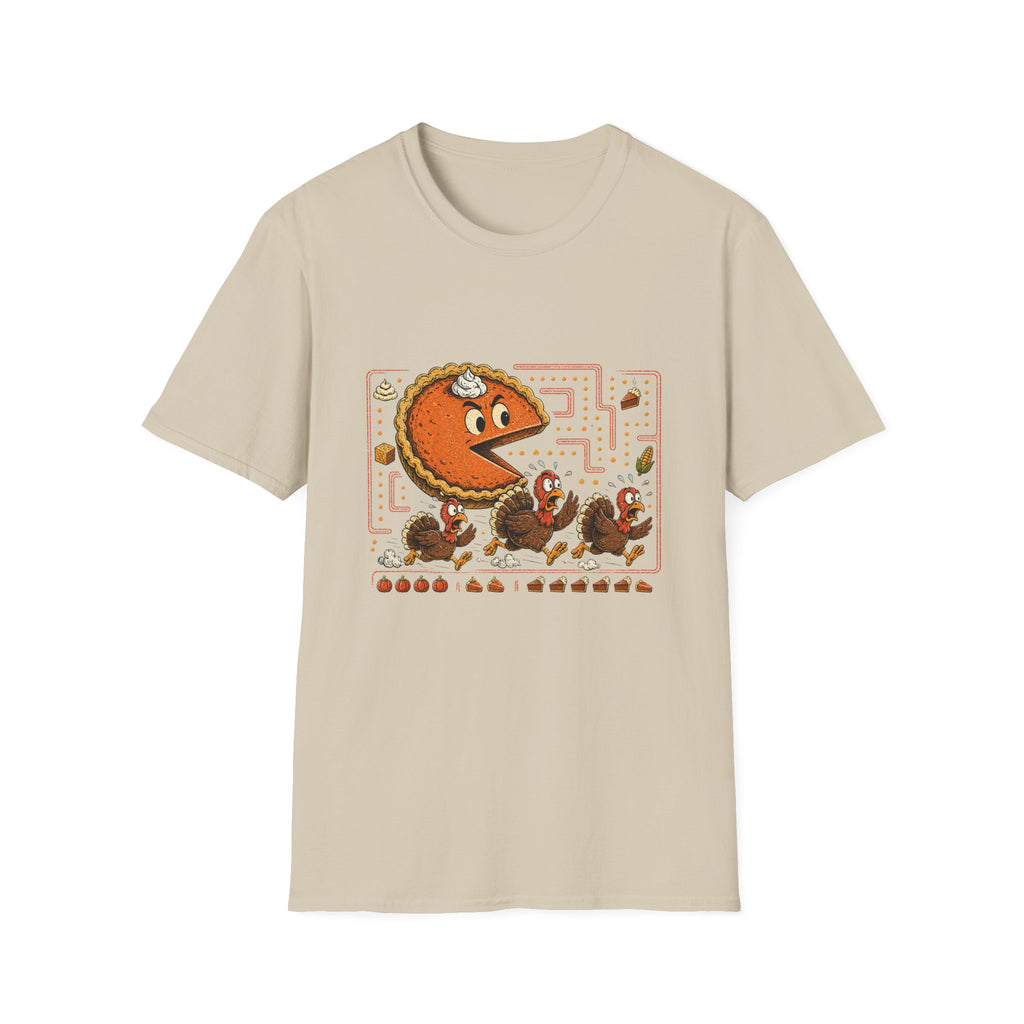 Retro Pie Monster T-Shirt — Funny Pac-Maze Dessert Gamer Tee