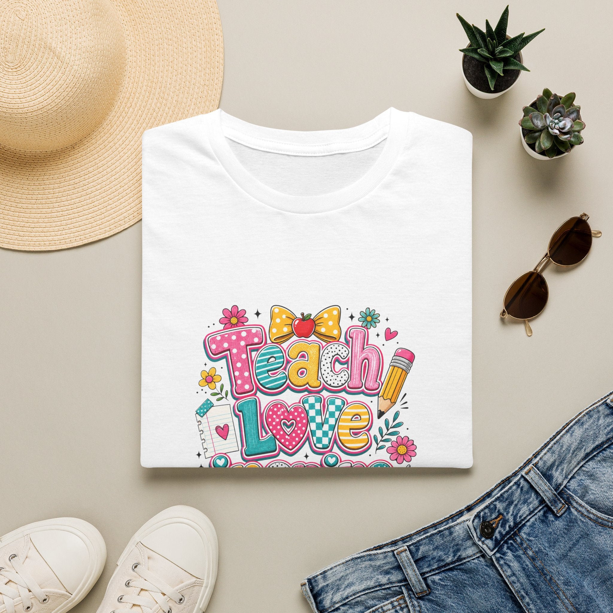 Teach Love Inspire T-Shirt — Cute Colorful Teacher Gift School Appreciation Tee