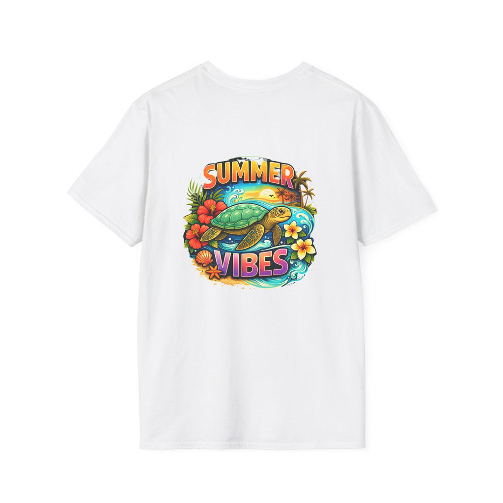 Summer Vibes Sea Turtle T-Shirt — Cute Beach Gift for Women Surf Floral Graphic Tee