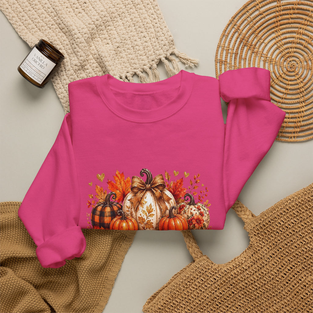 Thanksgiving Pumpkin Crewneck Sweatshirt — Happy Thanksgiving Harvest Design