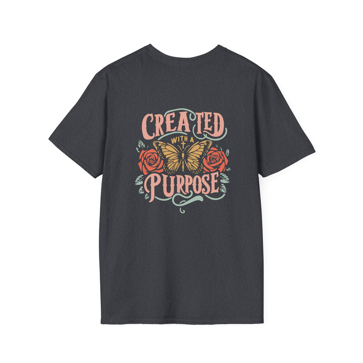 Created with a Purpose Butterfly T-Shirt Faith Graphic Tee