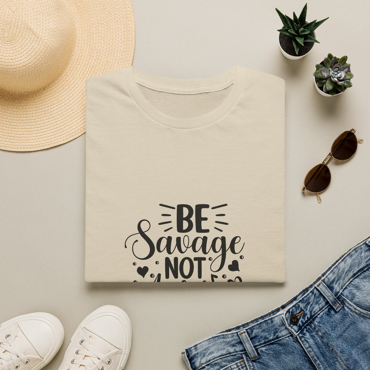 Be Savage Not Average T-Shirt Motivational Graphic Tee for Confident Women & Teens