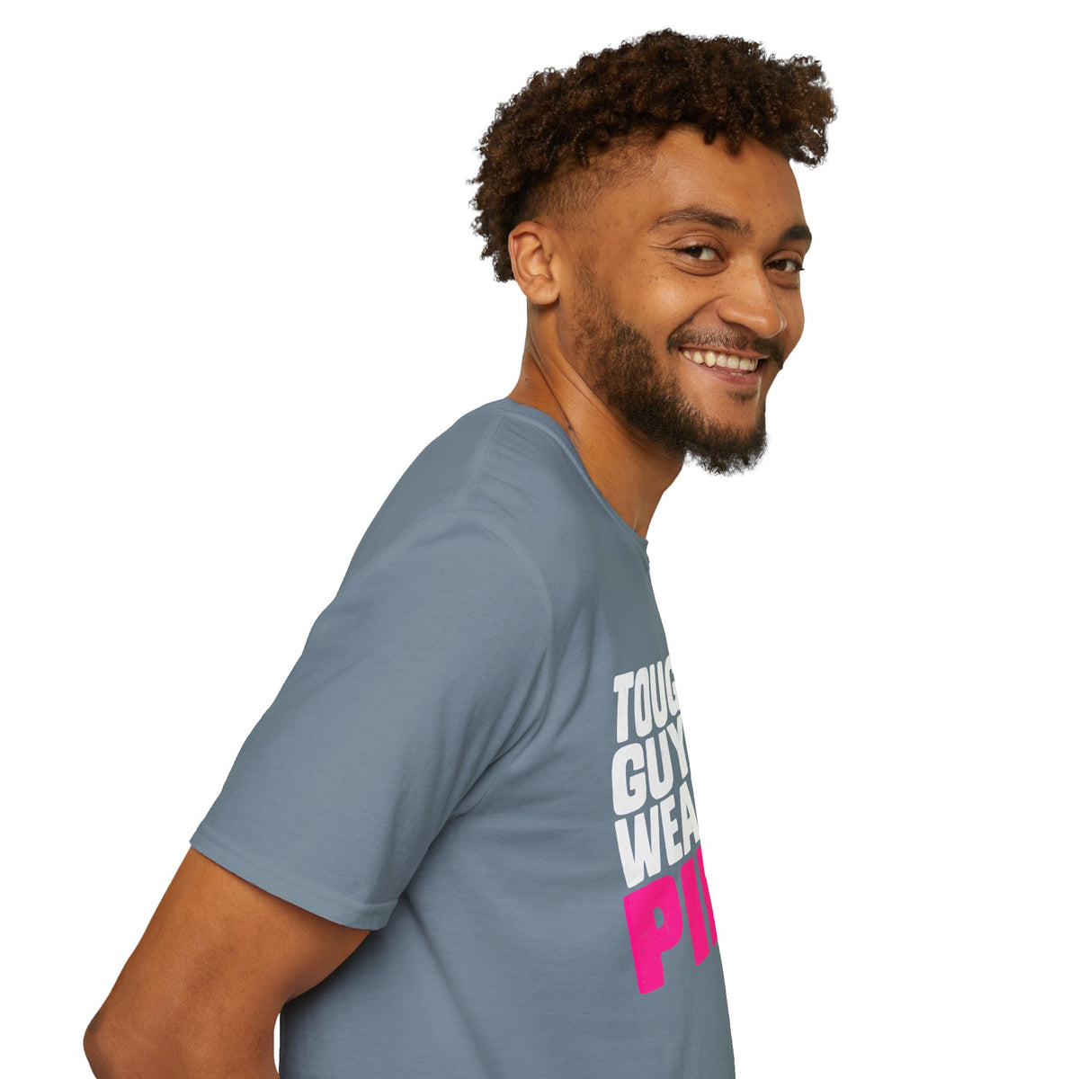 Tough Guys Wear Pink Breast Cancer Awareness T-Shirt Graphic Tee