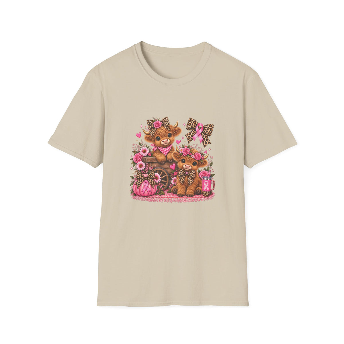 Breast Cancer Awareness Highland Cow T-Shirt