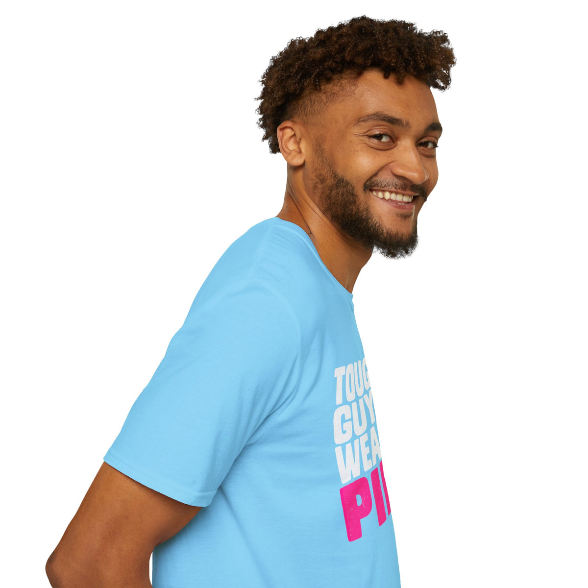 Tough Guys Wear Pink Breast Cancer Awareness T-Shirt Graphic Tee