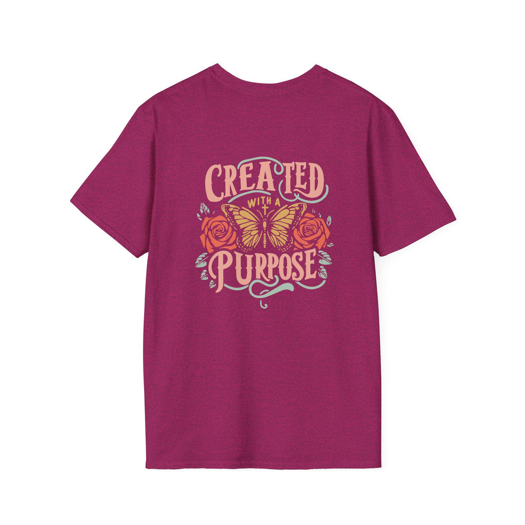 Created with a Purpose Butterfly T-Shirt Faith Graphic Tee