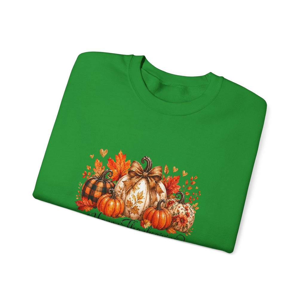 Thanksgiving Pumpkin Crewneck Sweatshirt — Happy Thanksgiving Harvest Design