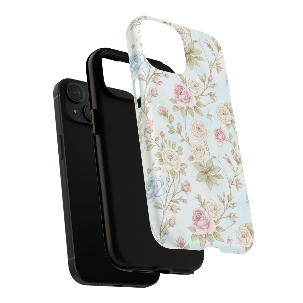 Vintage Floral Rose Magnetic iPhone Case — MagSafe Tough Protective Cover