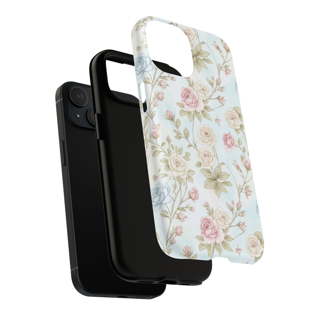 Vintage Floral Rose Magnetic iPhone Case — MagSafe Tough Protective Cover