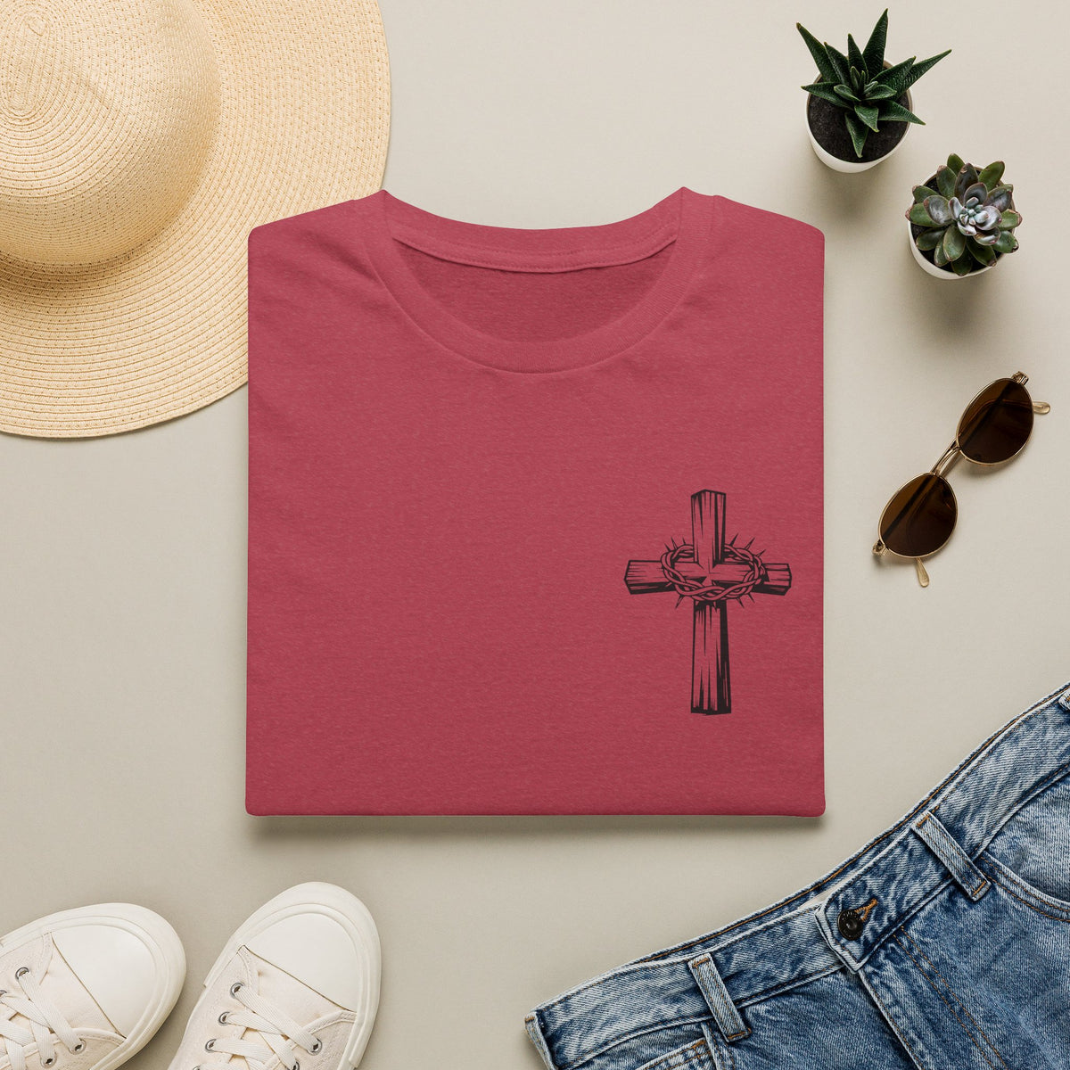 Cross with Crown of Thorns T-Shirt — Christian Faith Tee