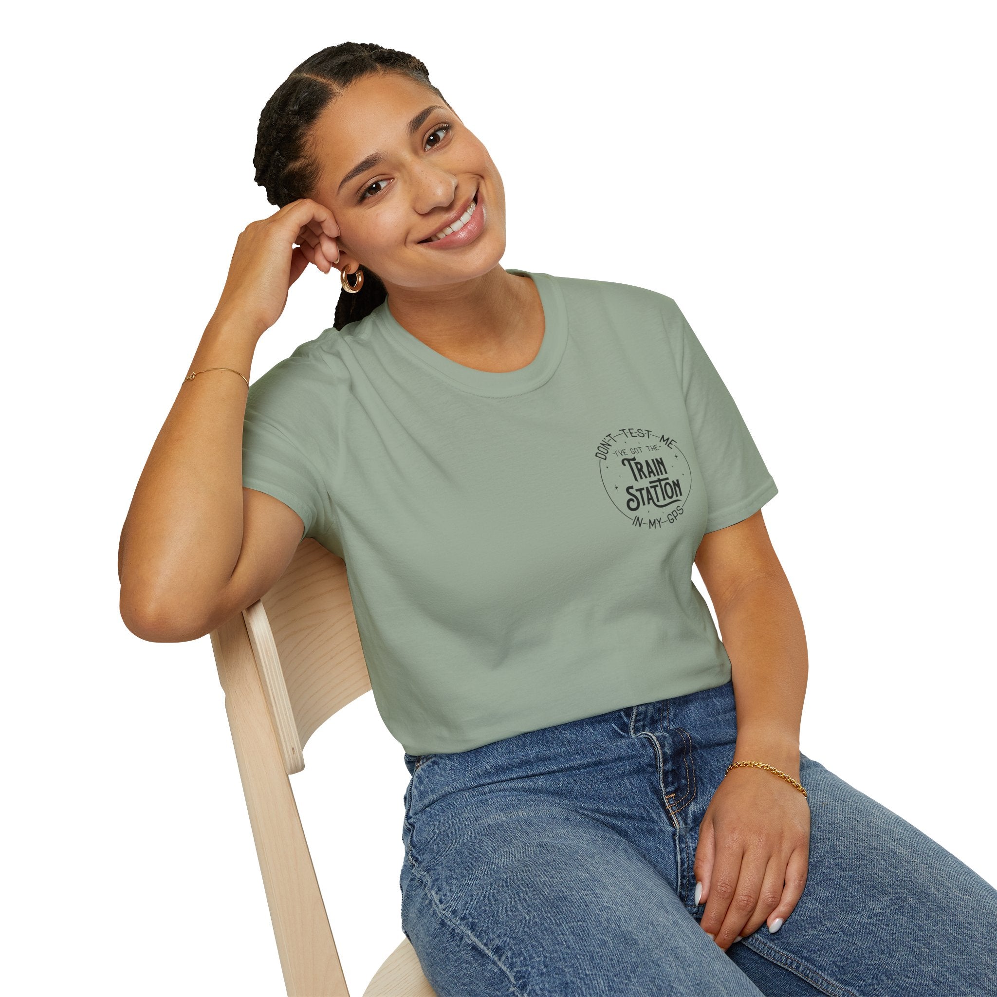 Train Station GPS T-Shirt — Funny Travel Quote Gift for Her Sarcastic Graphic Tee