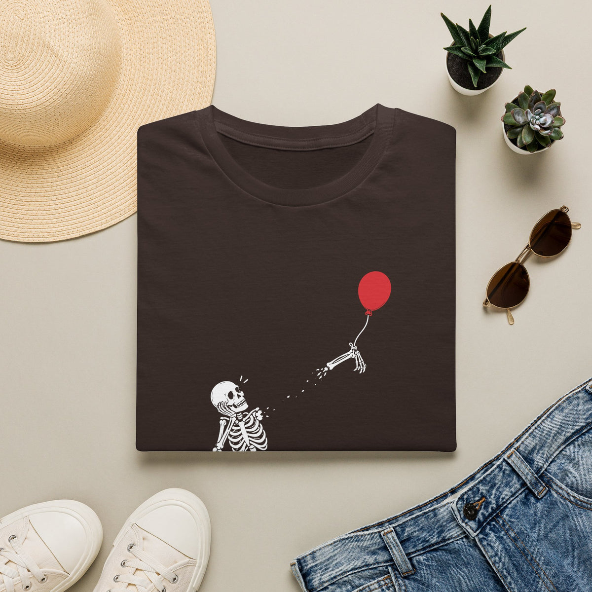 Funny Skeleton Balloon T-Shirt, Well Shit Graphic Tee