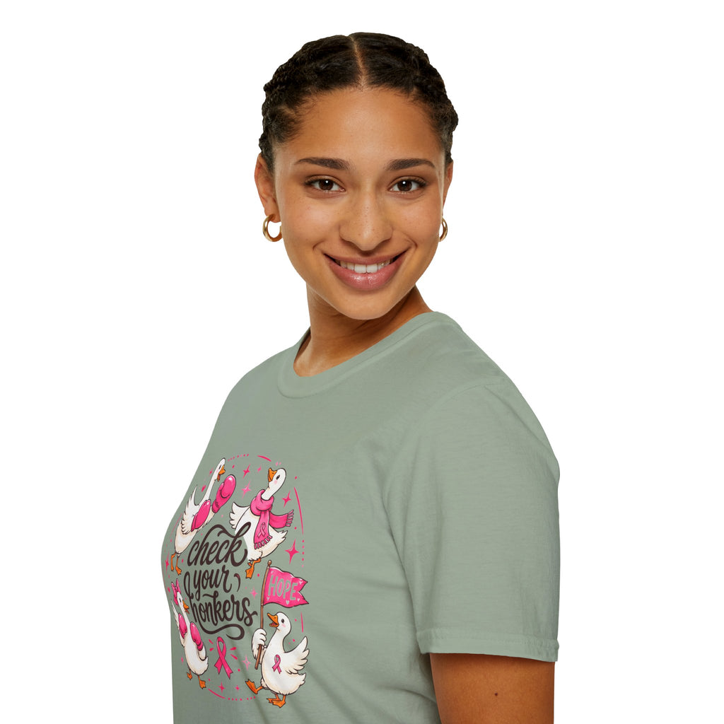 Check Your Honkers Breast Cancer Awareness T-Shirt