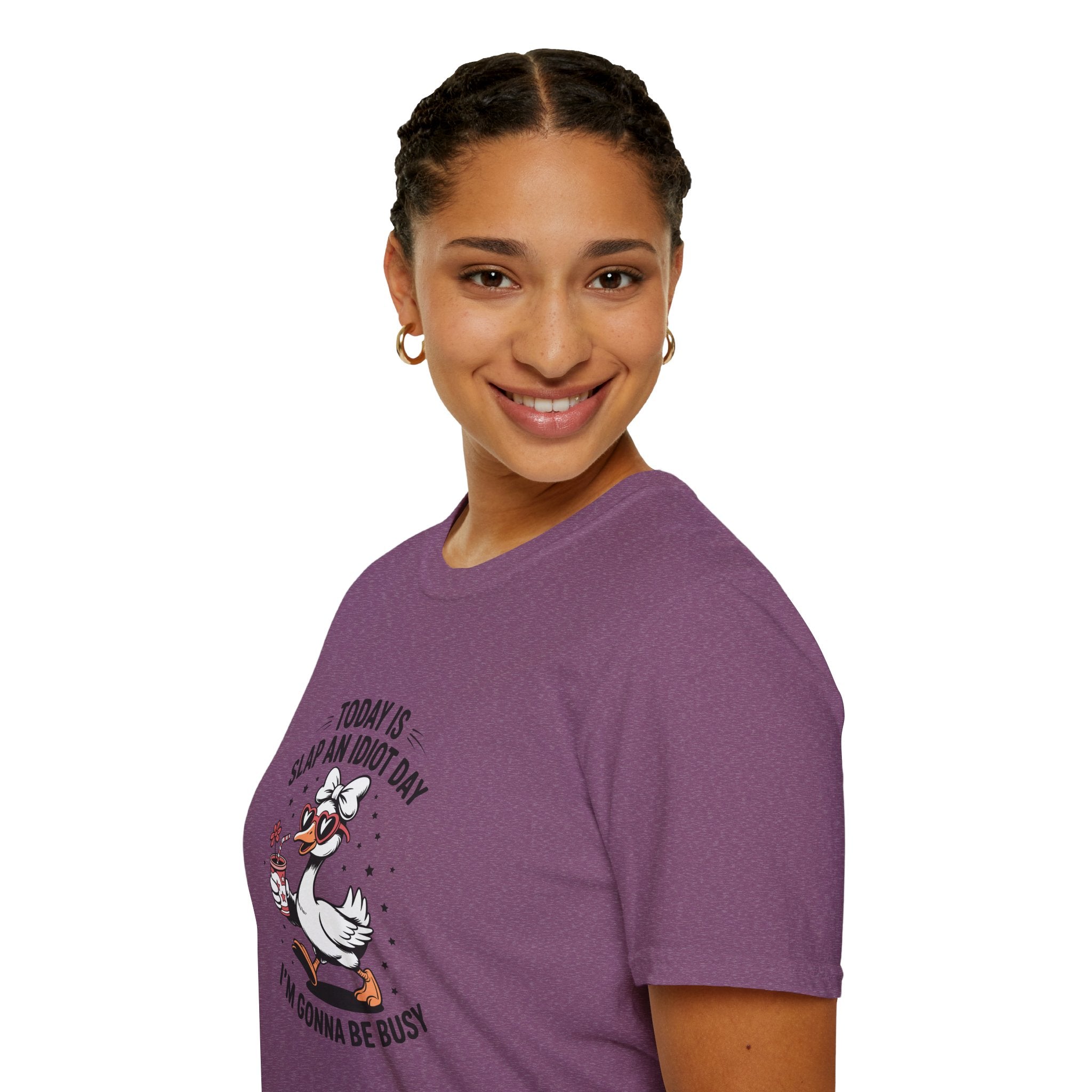 Today Is Slap An Idiot Day Duck T-Shirt — Funny Sarcastic Gift for Her Graphic Tee