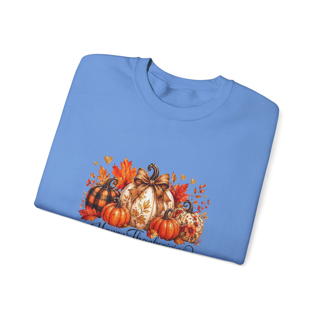 Thanksgiving Pumpkin Crewneck Sweatshirt — Happy Thanksgiving Harvest Design