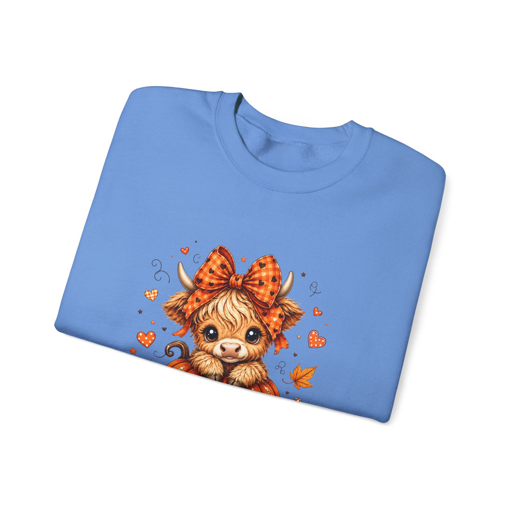 Cute Highland Cow Pumpkin Halloween Sweatshirt