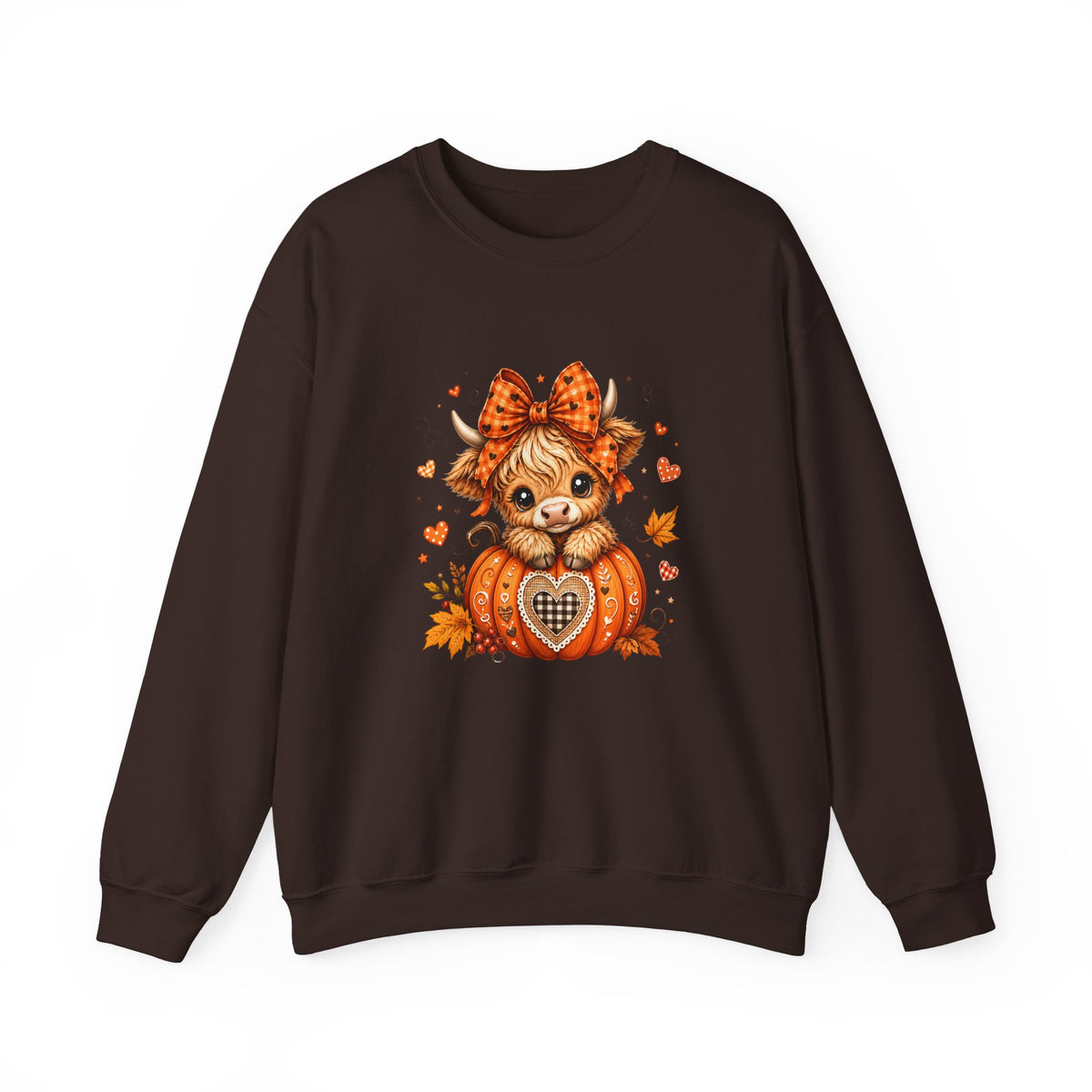 Cute Highland Cow Pumpkin Halloween Sweatshirt