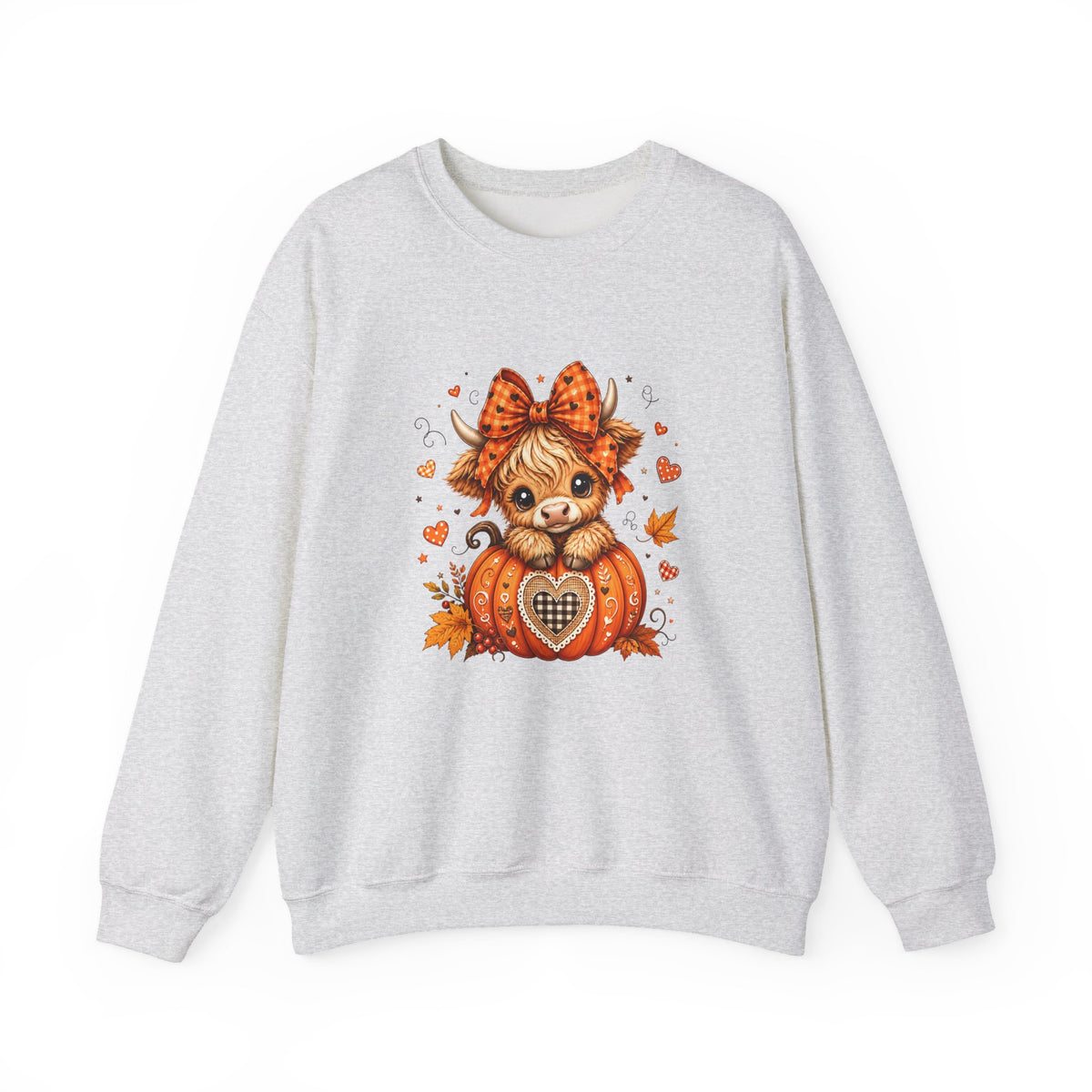 Cute Highland Cow Pumpkin Halloween Sweatshirt