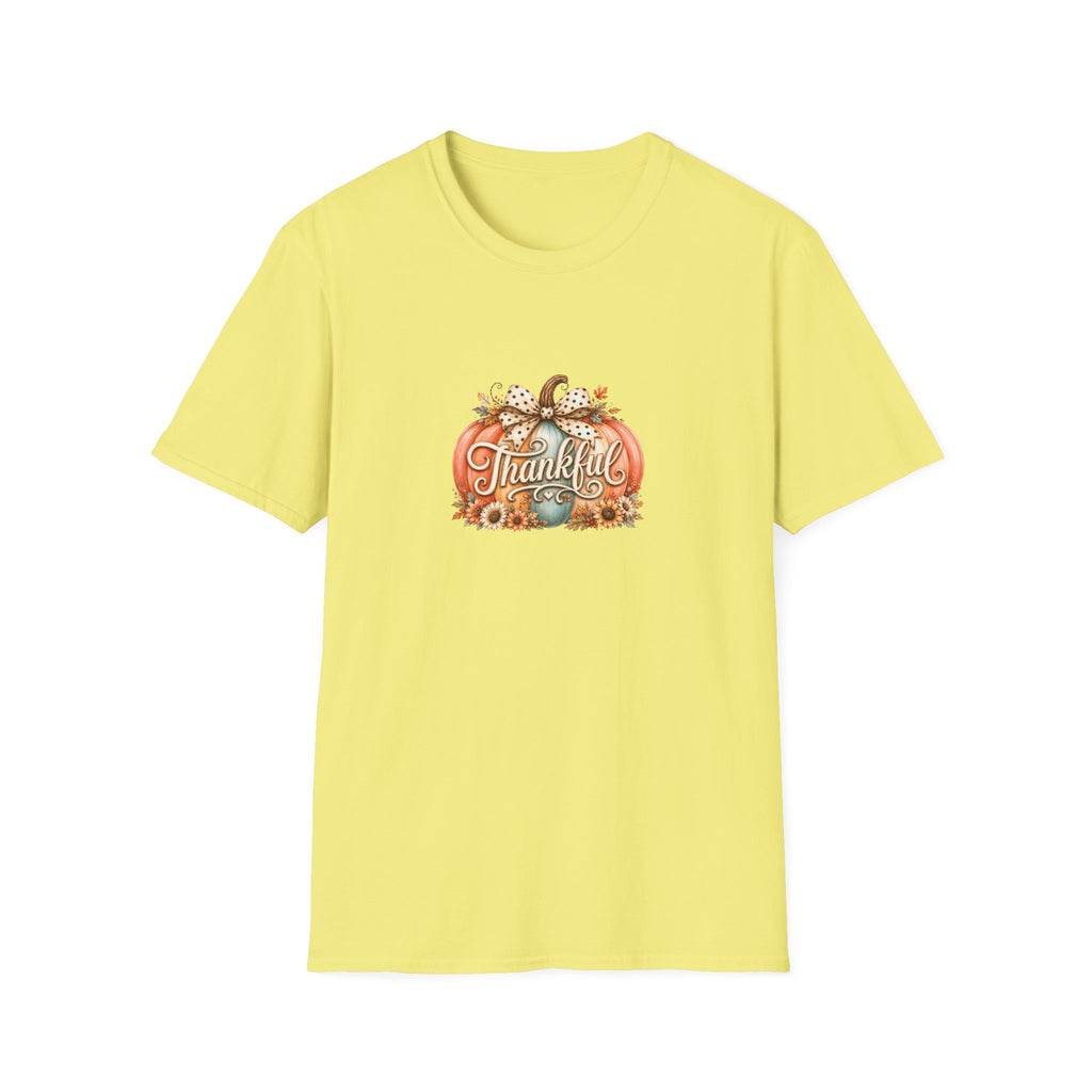 Thankful Pumpkin T-Shirt — Cute Fall Thanksgiving Gift for Women Graphic Tee