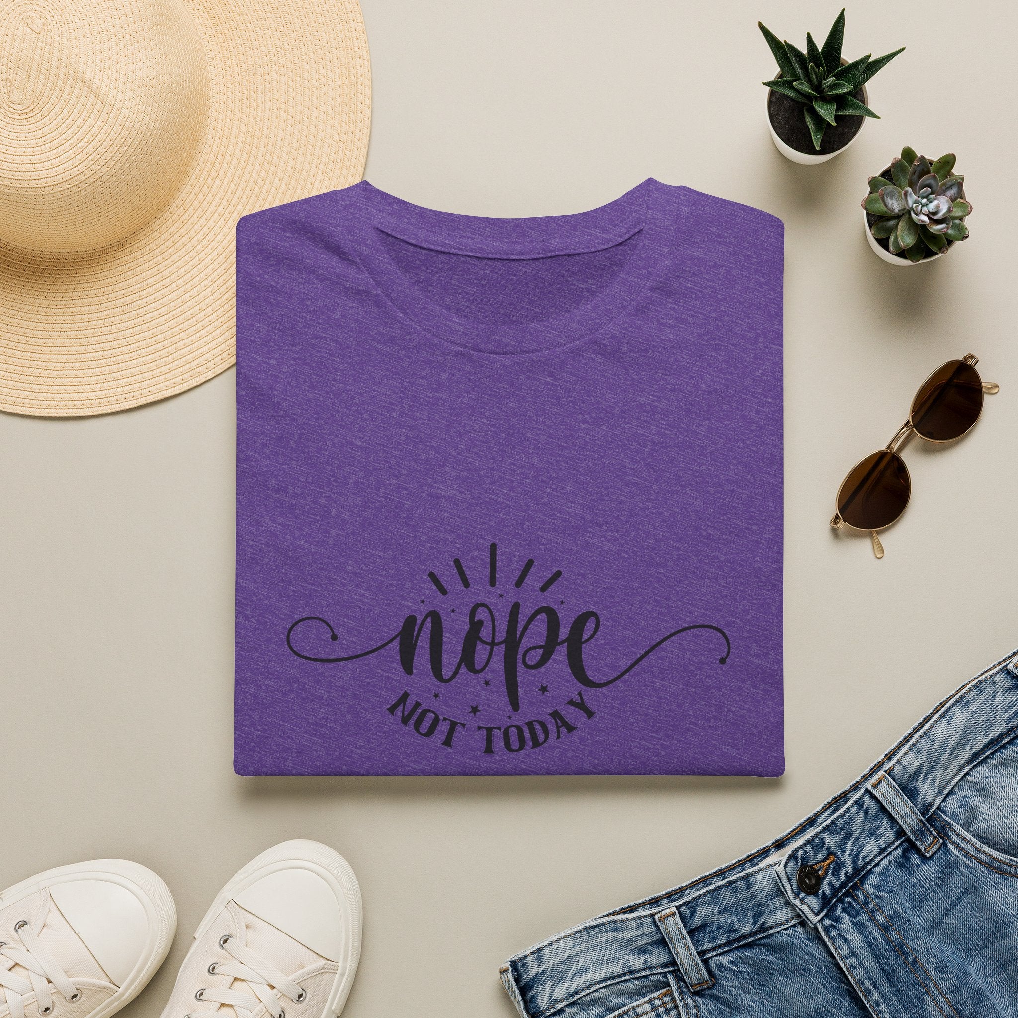 Nope Not Today T-Shirt — Funny Sarcastic Anti-Monday Gift for Her Women's Graphic Tee