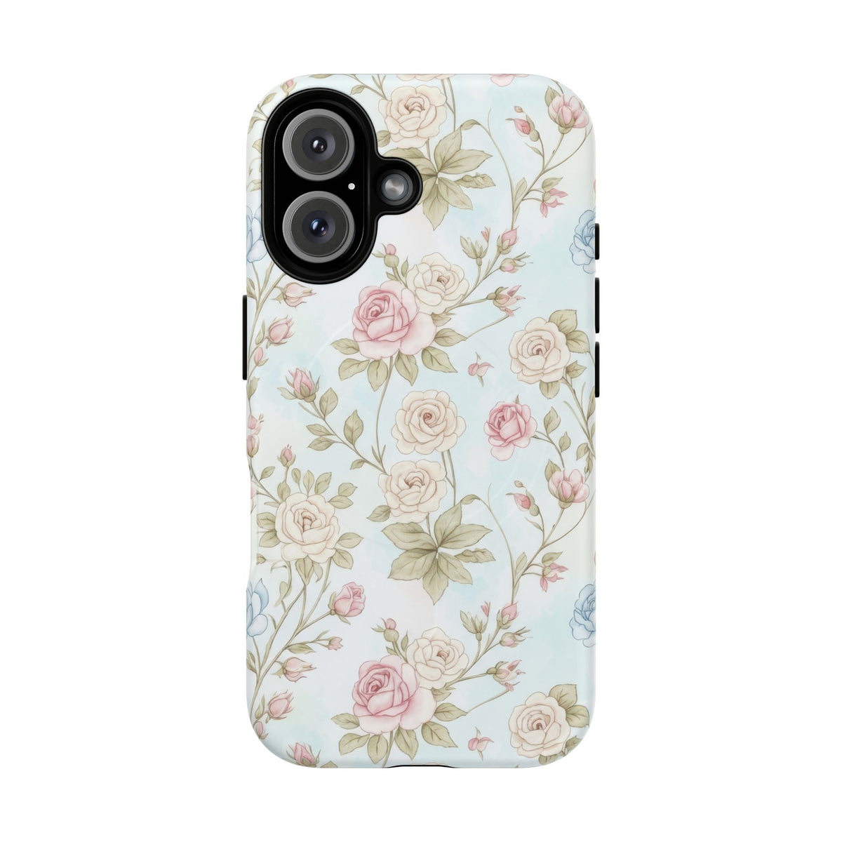 Vintage Floral Rose Magnetic iPhone Case — MagSafe Tough Protective Cover