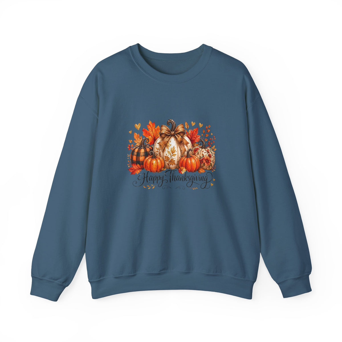 Thanksgiving Pumpkin Crewneck Sweatshirt — Happy Thanksgiving Harvest Design
