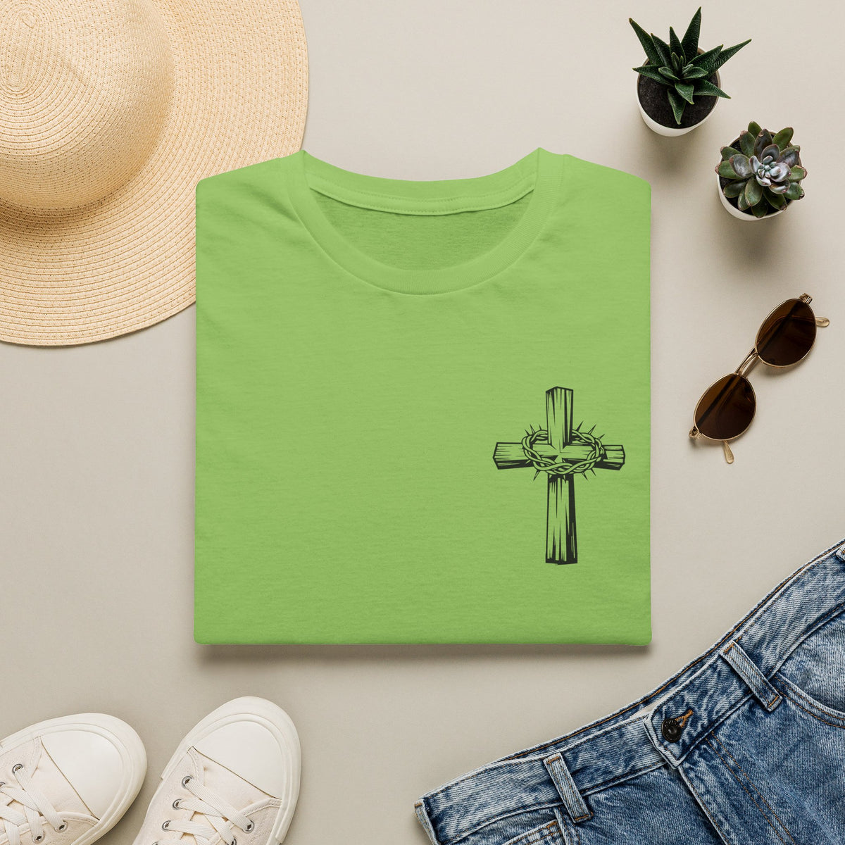 Cross with Crown of Thorns T-Shirt — Christian Faith Tee